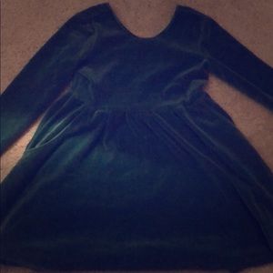 EUC velvet forest green girl dress 110/5